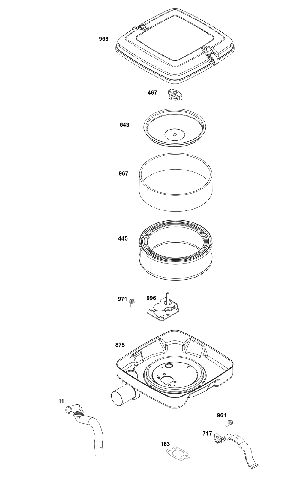 Air Cleaner Group Diagram and Parts List for 356447-0706-B5 200000 - 399999 Briggs and Stratton Engine